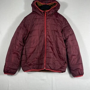J Crew Crewcuts Reversible Puffer Jacket Hood Burgundy Teens Sz XL. - Picture 1 of 9
