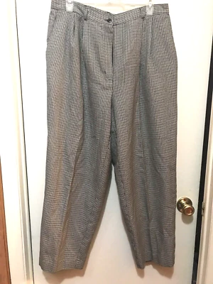 Pantalones de mujer 18WP elásticos plisados blancos y negros de colección Liz Baker Essentials  Foto 1 de 4