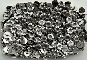 Buttons 15mm 24L Antique Aged Silver Beaten Metal Industrial Tunic Shank XM3 - Picture 1 of 24