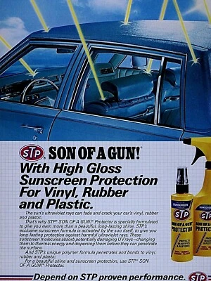 Cadillac Fleetwood 1985 STP vintage años 80 azul anuncio impreso original 8,5 x 11" Foto 1 de 4