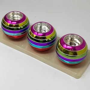 JCP Home Collection Tres Candelabros Tealight de Vidrio Mercurio Redondos Multicolor - Imagen 1 de 7