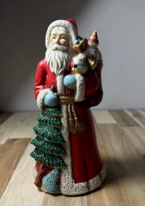 Vintage musikalische Nikolaus/Weihnachtsmann Keramik Figur Handarbeit für Silvestri - Bild 1 von 4