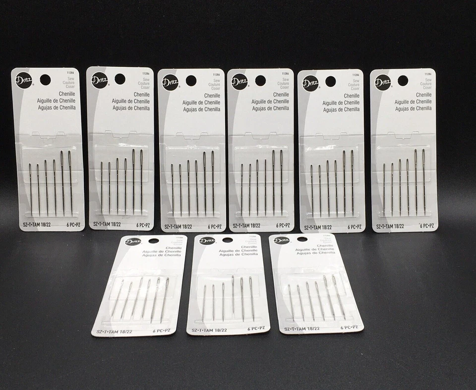 Dritz Chenille (6 pc) SZ.T.TAM 18/22 European Quality 11286 Large Eyed Crewel