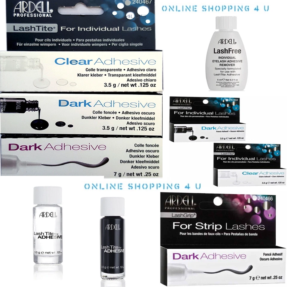Ardell Eyelash Adhesive Dark Clear Strong Grip Stick On Glue Remover Lash Free - Image 1 of 1