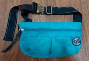 Rare Aqua Lululemon Athletica Nylon Multi Zip Fanny Pack/Belt Bag Adjust Straps - Bild 1 von 21