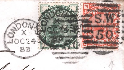 GB QV TELEGRAPHS Stamp POSTAL USE Cover 1883 ½d Orange SG.T1 SG.164 London KA417 - Image 1 of 4