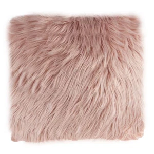 Pink Faux Himalayan Fur Floor 22 In. W X 22 In. L Throw Pillow - Picture 1 of 12