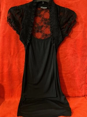 Vestido Body Central Negro Correa Espagueti con Malla Hombros y Espalda Talla M ¡Nuevo/T! Foto 1 de 4