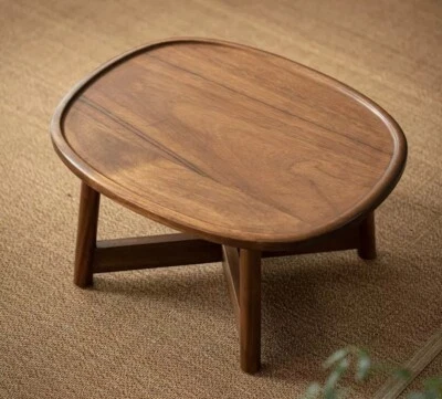 Portable Walnut Wood Table Outside Tea Drinking Snacks Eating Rack - Image 1 of 4