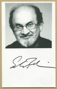 Salman Rushdie - The Satanic Verses - Rare authentic signed card + Photo - 2009 - Picture 1 of 1