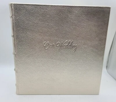 The Wedding Book Wedding Journal Gold Leather Bound Hardcover Graphic Image NEW - Image 1 of 4