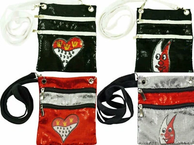 MAKOTEX Pailletten Umhängetasche mit Dom oder Köln Wappen Tasche Karneval Fasching