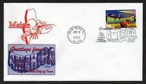 USA, SCOTT # 3579, ARTMASTER FDC COVER - MAINE, GREETINGS FROM AMERICA 2002 - Picture 1 of 1