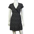 Harper Heritage Black Polka Dot Short Sleeve Lined Wrap Dress Size S (H10158)