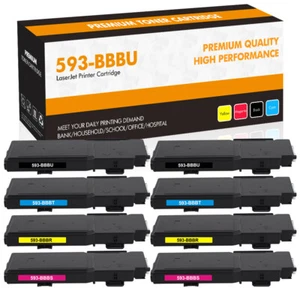 Toner 8 colori 593-BBBU compatibile per stampante laser Dell 2660 C2660dn C2665dnf - Foto 1 di 12