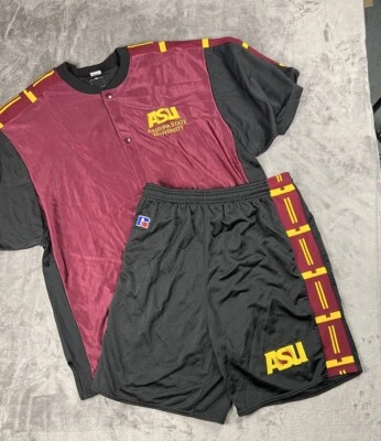 Arizona State Sun Devils Team Issue Warm-Up Jersey and Shorts Russell Athletic - Image 1 of 4