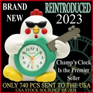 BRAND NEW! RHYTHM ROCK n’ ROLL CHICKEN ALARM CLOCK CRE321UR03 Speak up Singing - Picture 1 of 24