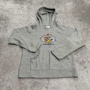 Disney World Mickey Mouse Hoodie Sweatshirt Boys Large Gray Embroidered Graphic - Picture 1 of 11
