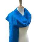 Diana Peru Alpaca Woman's Scarf Wrap Gorgeous Turquoise Blue Soft Cozy Fringe