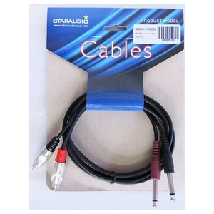 Cable macho mono de 2-1/4 pulgadas (6,3 mm) a cable macho de 2-RCA 6 pies para cable de mezcla de audio - Imagen 1 de 14