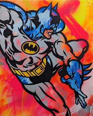 SEEN "BAT-MAN" 2024 | ORIGINAL PAINTING ON CANVAS | LARGE 60X48" | MAKE AN OFFER - Image 1 of 3