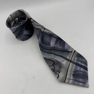 Jerry Garcia Mens 100% Silk 61" New Standard Neck Tie Gray Abstract Print - Picture 1 of 5