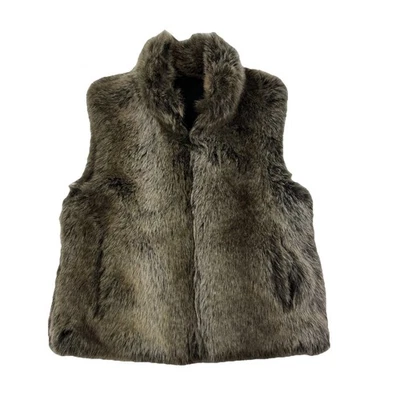 Blassport Bill Blass Reversible Faux Fur Vest Women’s Small Brown Black Warm - Image 1 of 4