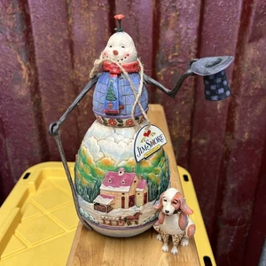 2007 Heartwood Creek Jim Shore "Snowman's Best Friend" Hund Figur 4008111 - Bild 1 von 6