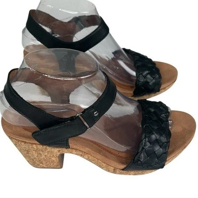 Sandalias de cuero ROCKPORT Cobb Hill para mujer 7,5 tejido negro plataforma corcho Alleah Foto 1 de 4