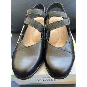 Earth Origins women Mary Jane slingback with heel-Black-Size 7W- NIB - Picture 1 of 7