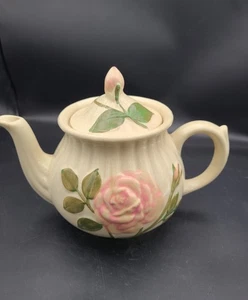 Vintage 1950s Shawnee Hand Painted Pottery/Ceramic Pink Roses Tea Pot USA  - Picture 1 of 5