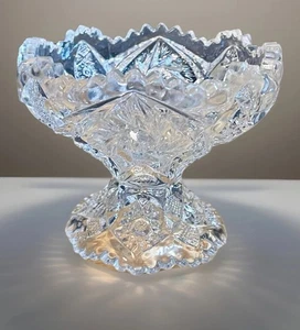 Antique 20s Nu-Cut by Imperial Pressed Glass Jelly Bonbon Compote Footed bowl - Picture 1 of 24