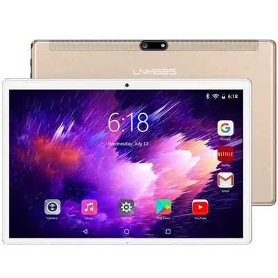 Tablette Tactile 10.1'' 4G LTE/5G WiFi, 64Go ROM, 4Go RAM, Android 10.0 - Gold - Photo 1/4
