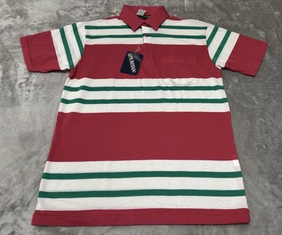 Vintage Puritan Shirt Mens Medium Magenta Striped Pocket Polo Collared Sport - Image 1 of 4