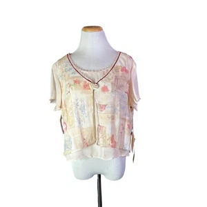 Vintage Deadstock Dorothy Schoelen Platinum Size L Layered Top Pale Pink - Picture 1 of 12
