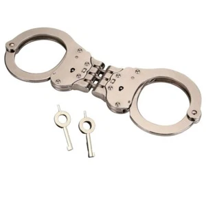 Handschellen Breitscharnier  2 Schlüssel Stahl Double Lock Für Polizei Wachdiens - Bild 1 von 1