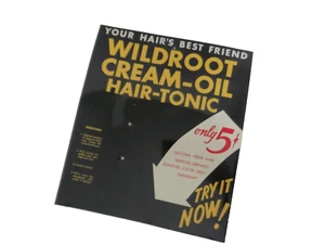 Vintage Metall Werbeschild Wildroot Creme-Öl Hair-Tonic Signage Only - Bild 1 von 12