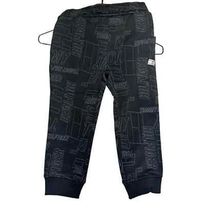 NWT Tommy Hilfiger Text Logo Jogger Unisex Sz 5. Drawstring Black/Gray - Picture 1 of 5