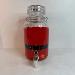 Beverage Dispenser with Clamp Lid Glass 1.5 Gallon Santa Jacket Christmas - Picture 1 of 16