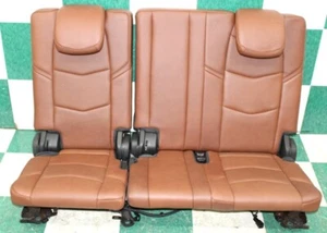 17' ESCALADE Brown Leather Power Folding LH RH Rear Third 3rd Row Seats Assembly - Picture 1 of 11