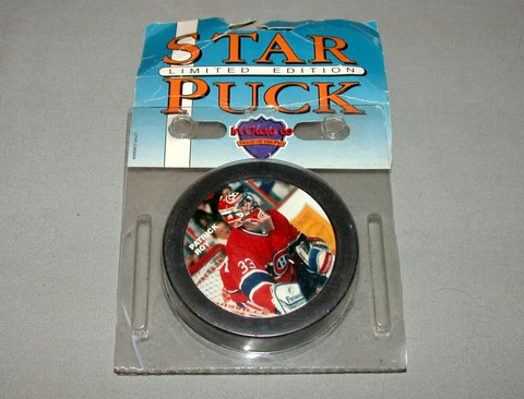 Montreal Canadiens Patrick Roy Official Inglasco Souvenir Hockey Puck Cover