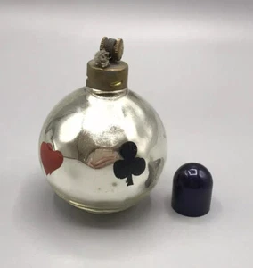 Rarität Feuerzeug Glas Flasche Bauernsilber 1900 Jahrh. Antik Spielkarten Alt - Bild 1 von 12