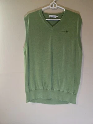 Peter Millar Men's Green Cashmere/Silk Blend Large Vest V Neck "Sandpiper" - Image 1 of 4