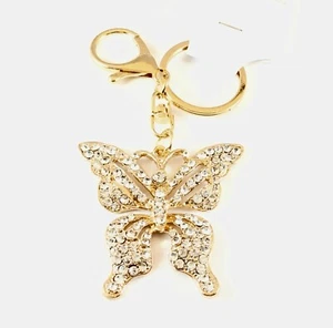 Crystal Shinny Beautiful Butterfly Keychain for Women Men Gift White Accessory - Picture 1 of 1