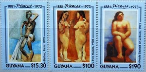 GUYANA 1993 4221-23 Block 286 Pablo Picasso Paintings Gemälde Kunstwerke Art MNH - Bild 1 von 2
