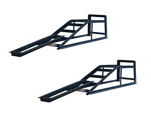 Pair of 2 Tone Car Ramps with Ramp Extensions Mates Low Entry Car Van CR2RM1