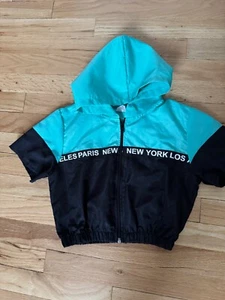Hoodie Lightweight Girls Short Sleeve Zip Up New York Paris LA Made in Brazil 10 - Picture 1 of 8