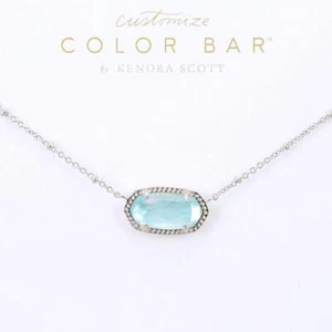 Collar Kendra Scott Elisa Satélite Azul Claro Ilusión Tono Plata Nuevo sin Etiquetas - Imagen 1 de 7