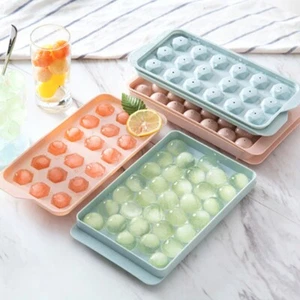 with Lid Ice Cube Maker 3D Round Ice Bucket Food Grade Maker Ice Box Bar - Picture 1 of 11