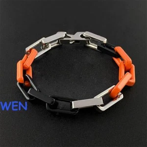 9MM hip-hop bamboo joint square Cuban bracelet men's stainless steel chain gift - Picture 1 of 10